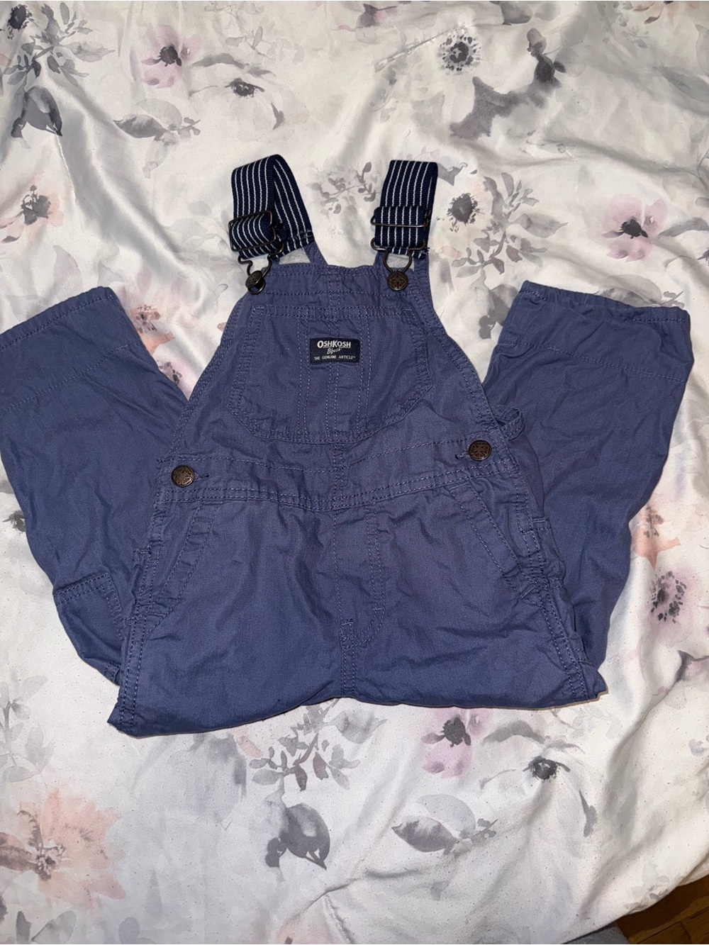 OshKosh B'gosh Indigo Blue Striped-strap Overalls